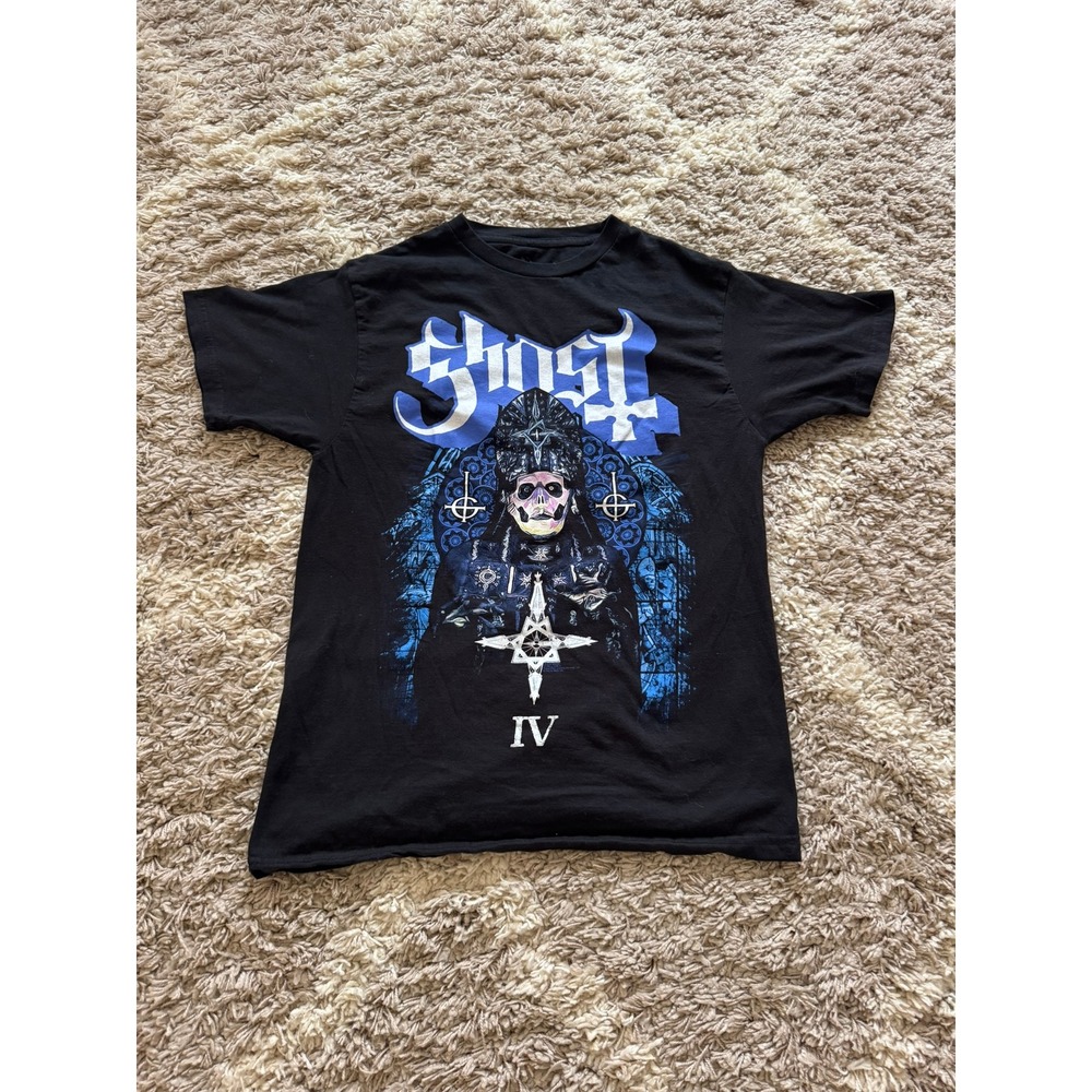Ghost Band T Shirt Mens Medium Black Papa Emeritus IV Blue Graphic Rock Tee